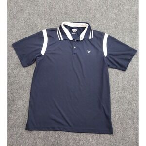 Callaway Golf Polo Mens Large Blue White Pullover Athletic‎ Stripes Logo